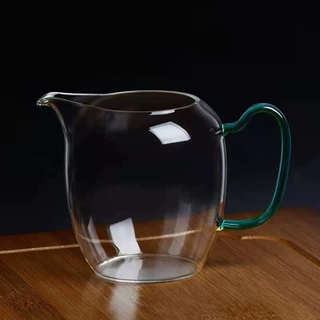 高硼硅玻璃公道杯彩把公杯倒茶器透明玻璃过滤茶海分茶器茶具配件