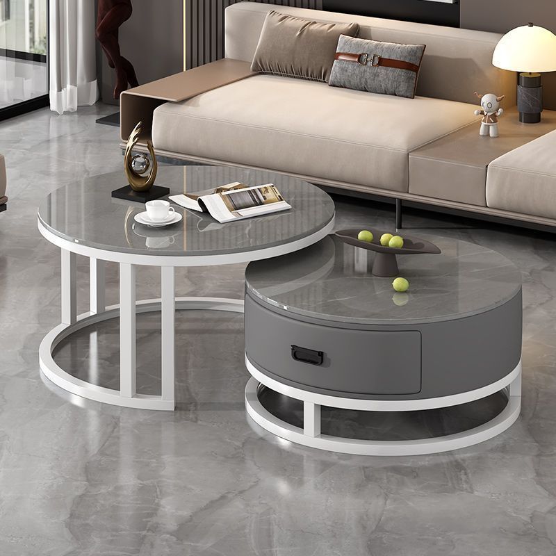 화이트 프레임 그레이 캐비닛丨아르마니 그레이 + 아르마니 그레이