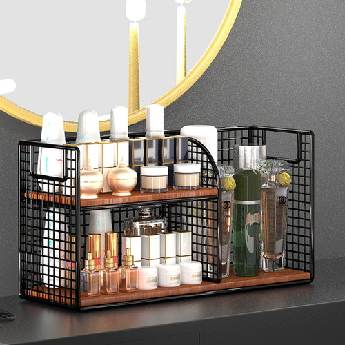 Cosmetics Storage Box Desk Organizer Home Vanity Skincare Products Face Mask Multi-Layer Divided Storage Basket