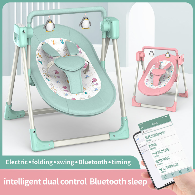 Baby Electric Rocking Chair Swing Multi-Functional Baby Coaxing Rocking Chair Baby Reclining Soothing Rocking Bed Cross-Border Wholesale