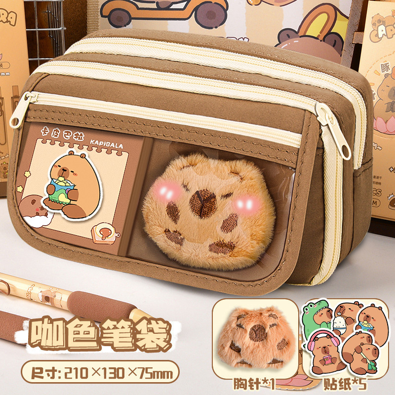 Estuche de lápices grande para niñas, escuela primaria, multifunción