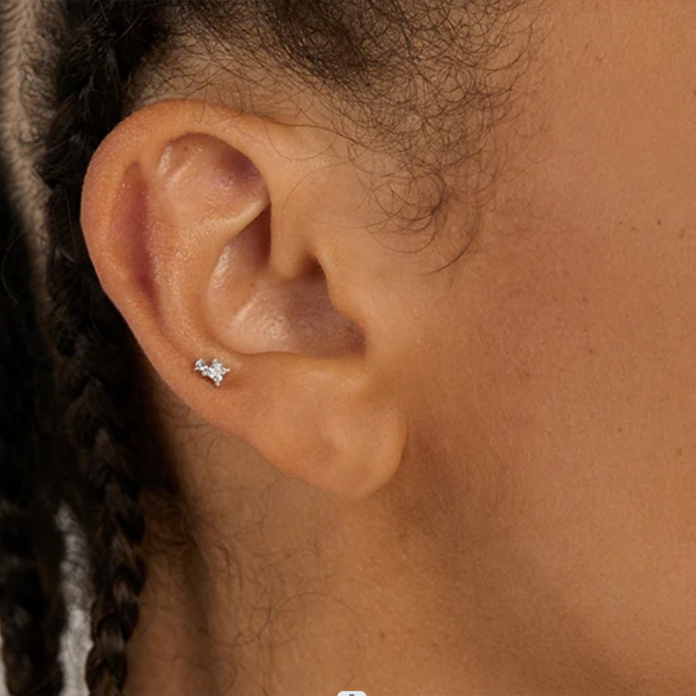 2g Weight Zircon Inlay Material Ear Studs Classification 1 Piece Quantity Daily Occasion 925 Sterling Silver Material Geometric Pattern Women's Gender Plating Design Simple Style Style 1 Piece Ear Cartilage Rings & Studs Simple Style Geometric 925 Sterling Silver Plating Zircon 31