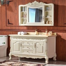 wsr欧式浴室柜红橡木梳洗柜洁具洗手洗脸台盆落地式美式卫浴镜柜