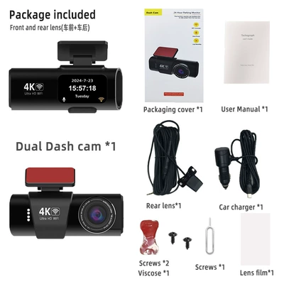 Driving recorder 4K High-Definition Dual-Lens Infrared - l308yizhi-4k1080pwifi