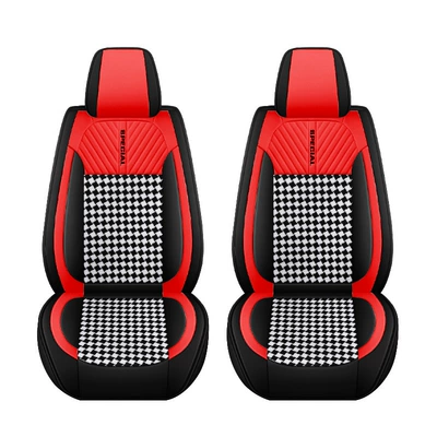 Full-Cover Mesh Linen Car Seat | Seat cushion, seat cover - red-pack-of-2