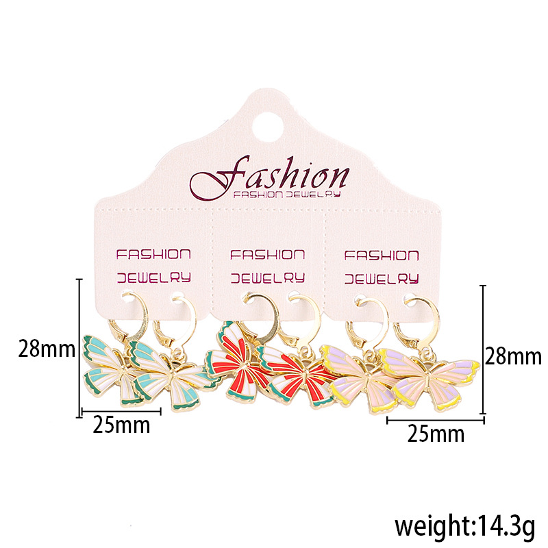 1 Set Fashion Flower Alloy Enamel Womenu0027S Dangling Earrings