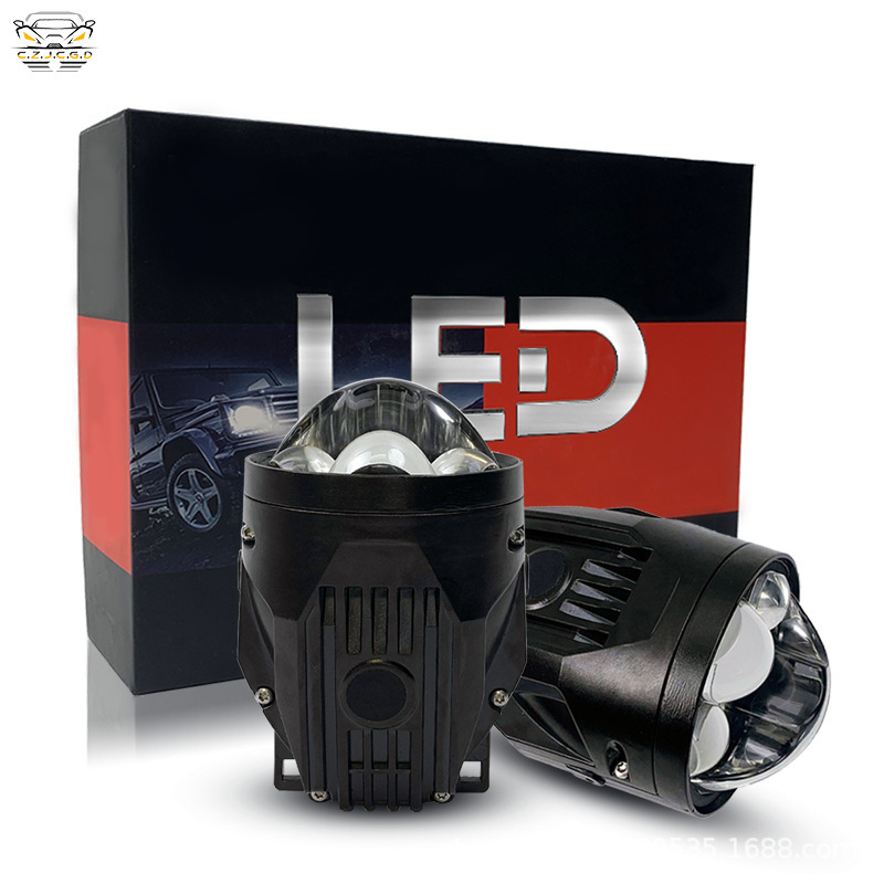 Auto 3 pulgadas lámpara LED accesorios de lámpara de luz delantera doble lente de luz triple luz directa de alta potencia reforma lámpara de niebla