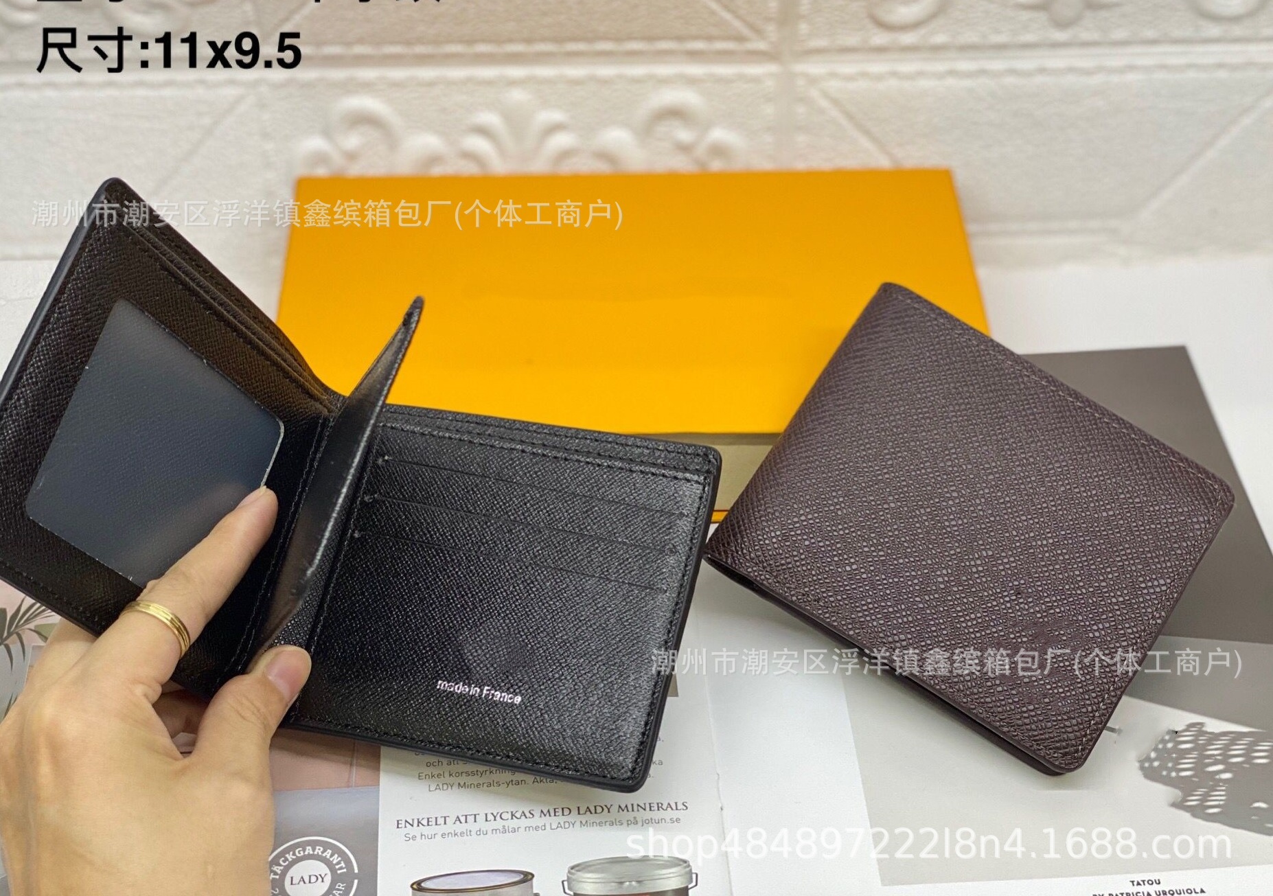 Cartera de moda de hombre transfronteriza europea y americana corta billetera de cuero real plegable para mujeres embalaje de cartera de suministro de comercio exterior Q217