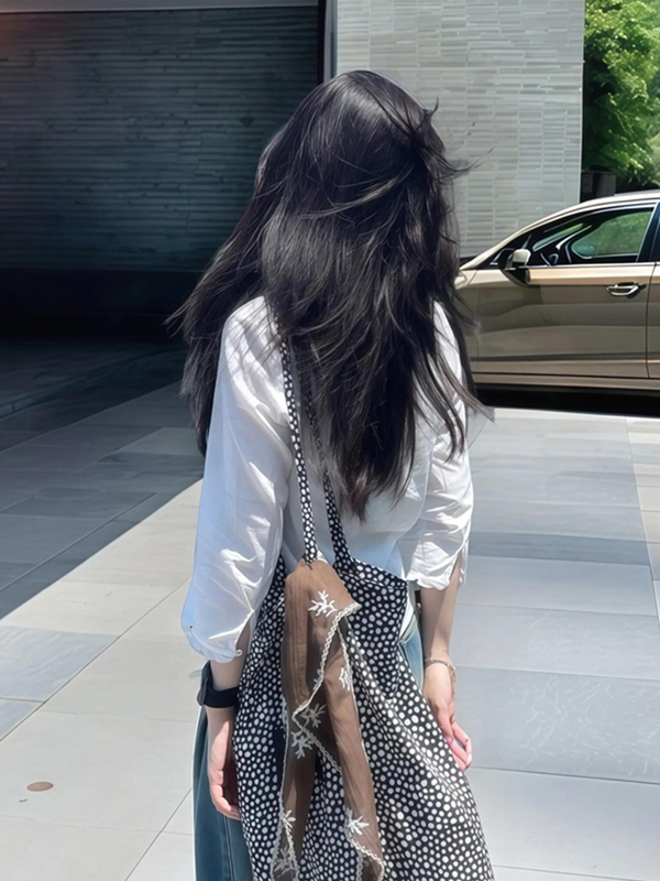 法式花边拼接长袖衬衫女装2025夏季新款防晒外套轻薄上衣百搭时尚|undefined