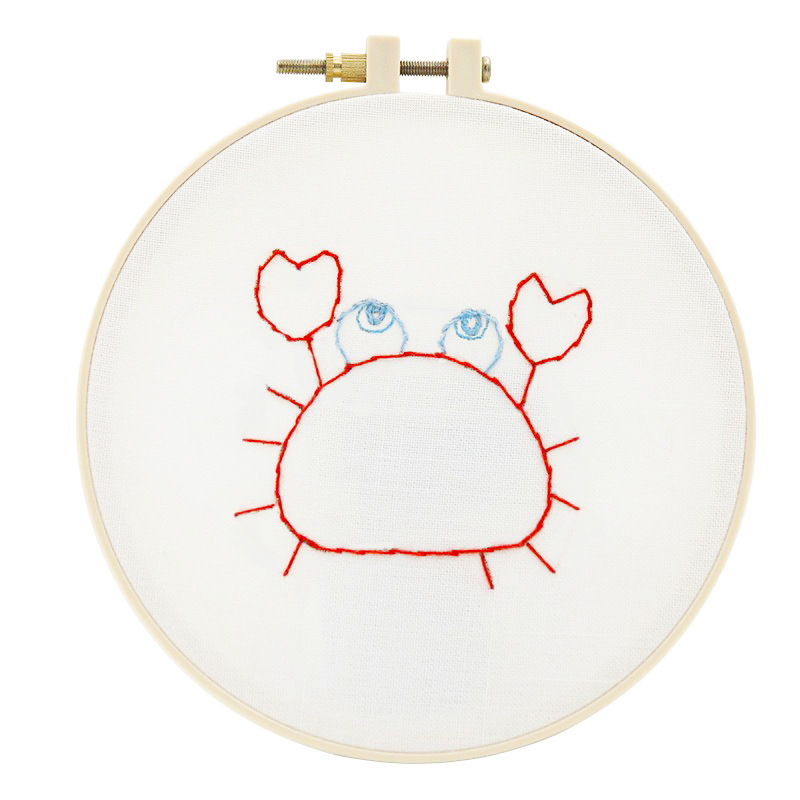 Lindo conejo bordado DIY colgando pintura de los niños Lu bordado puntada primaria práctica punto cruz dibujos animados pequeños adornos de animales