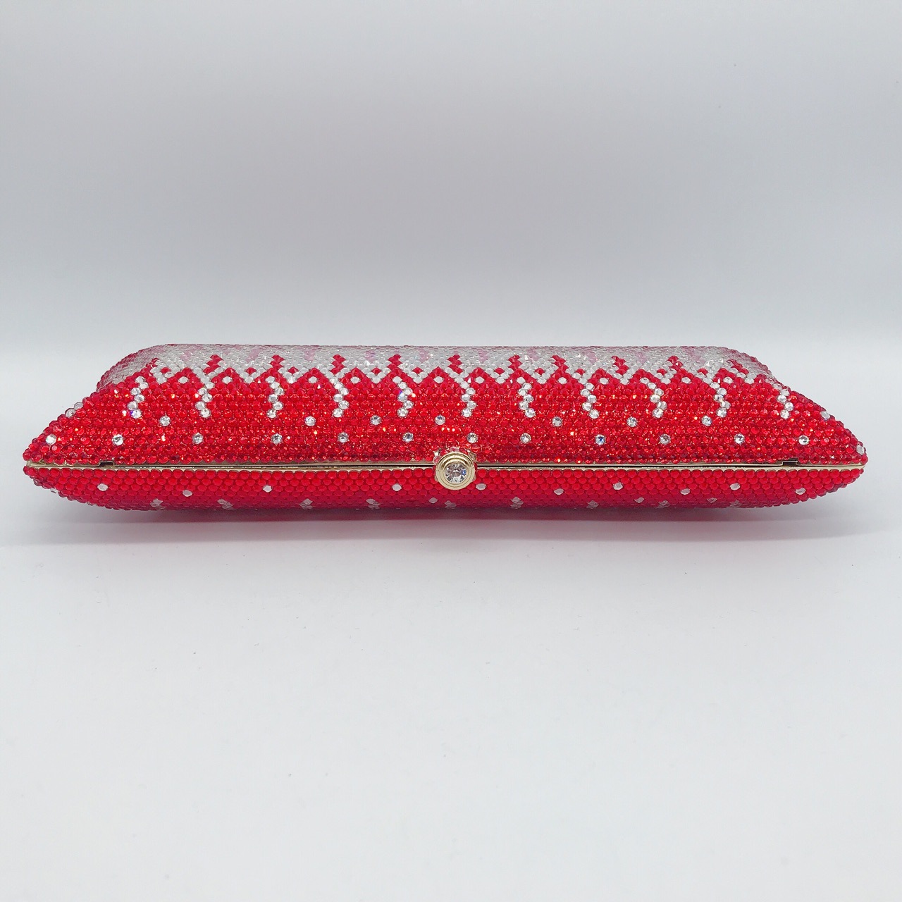 Túi clutch nữ đính đá rhinestone cầm tay hộp cứng dự tiệc — 10 # xanh ngọc chi tiết 37
