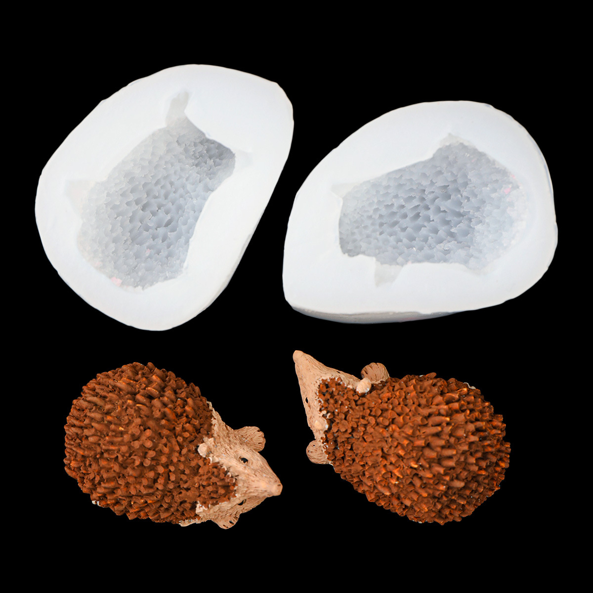 Molde de silicona de erizo de simulación Molde de horneado de pastel de chocolate de fondant animal Molde de pellizco de vela de yeso de aromaterapia