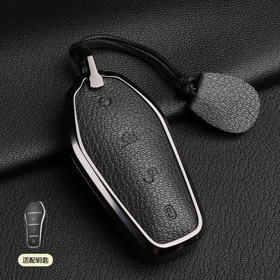 Yuan Tang E2Dmi Buckle Dolphin | Car key bag - 1-mysterious-black-a-style-hand-rope-french-goat-leather