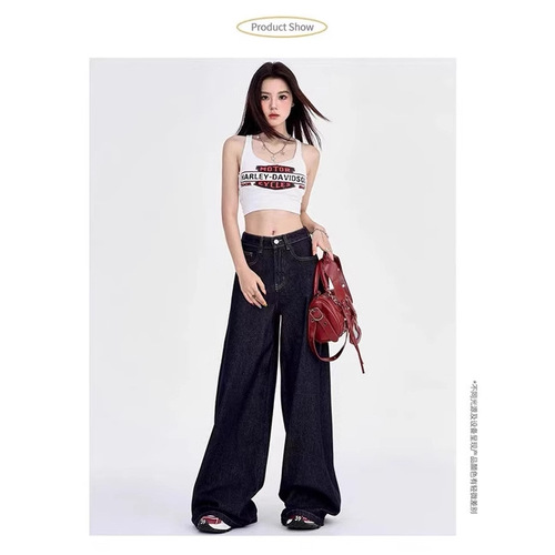 Women's Straight Leg Loose Spring Autumn 2024 New High-Waisted Slimming Petite Wide Leg Floor-Length Pants
