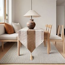 美式棉麻乡村桌旗复古北欧镂空简约流苏桌布电视柜餐桌长条茶几