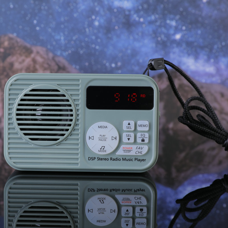 Han Rongda HRD231 radio FM portátil tarjeta de enchufe estéreo altavoz Bluetooth linterna de carga de emergencia