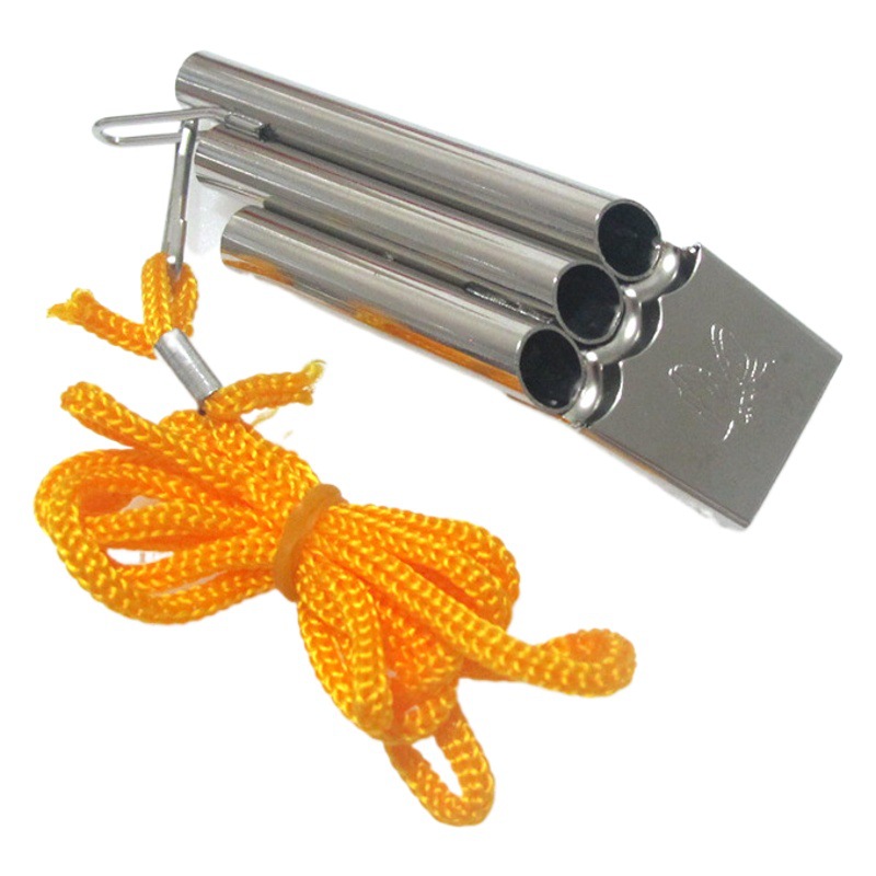Referee metal three-tone whistle basketball football match cheer stainless steel whistle outdoor life Whistle whistle Whistle whistle