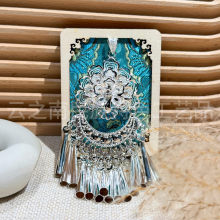 云南丽江大理苗族银饰仿银傣绣苗冠冰箱贴民族特色文创旅游纪念品