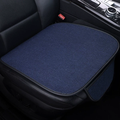 Three-piece Seat Cushion Four: Four Seasons Pad - cotton-and-linen-style-blue-1-small-pad-on-the-front-piece-suitable-for-all-seasons-with-pocket-leather-edging