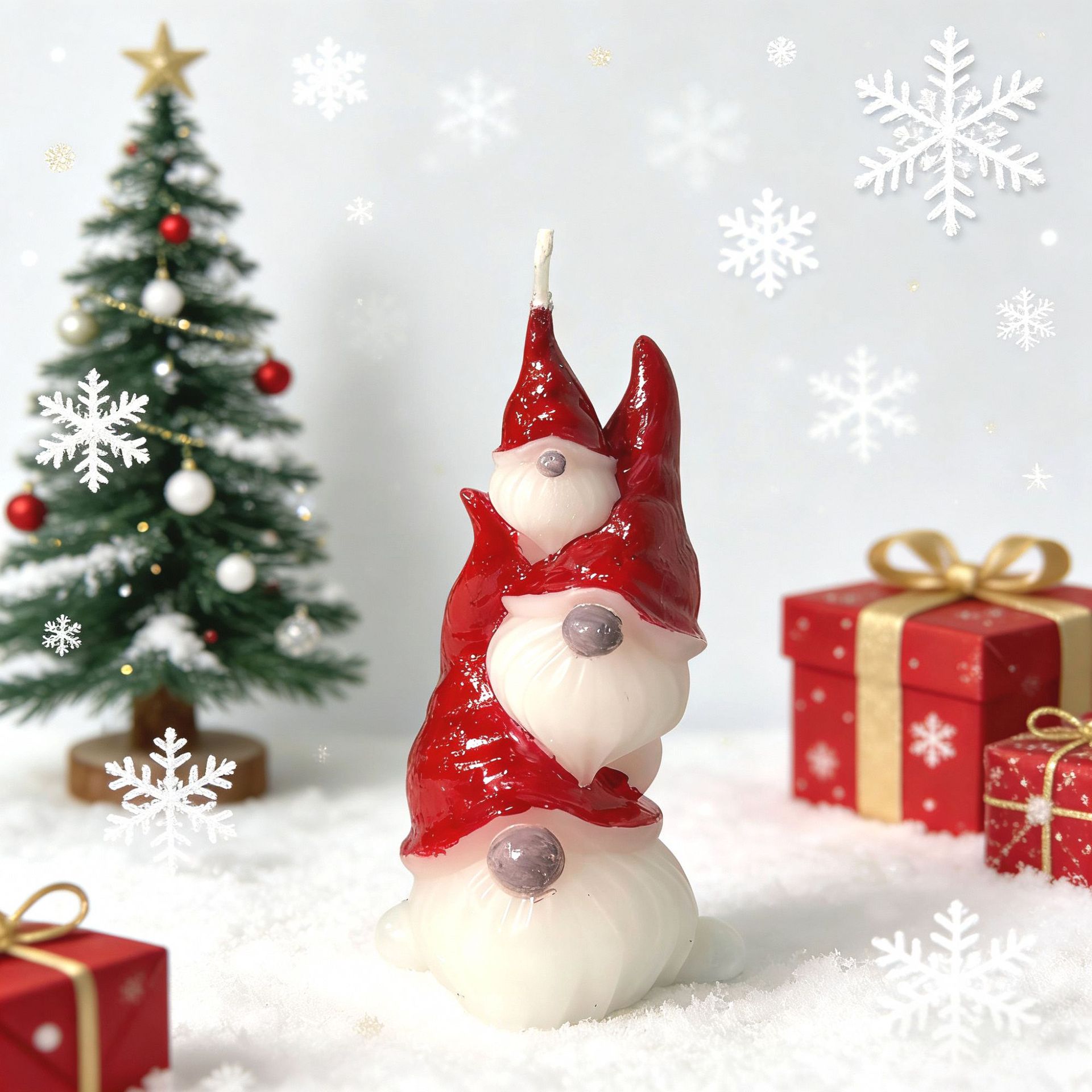 Snemand led lys flammefrit julepynt sikkert_voghion.com