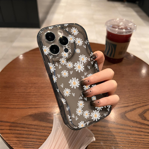 Wavy Daisy Apple 15promax Mobile Phone Case Wholesale ip14 Apple 13 Transparent 12 Floral 11 Protective Cover 