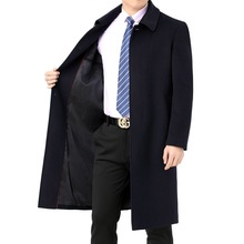 专柜正品100%羊绒大衣男中长款过膝商务中老年爸爸装羊绒风衣外套