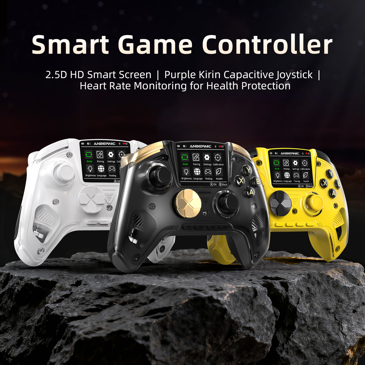 Simsiz Bluetooth oyun pultu, böyük ekranlı, Hall trigger