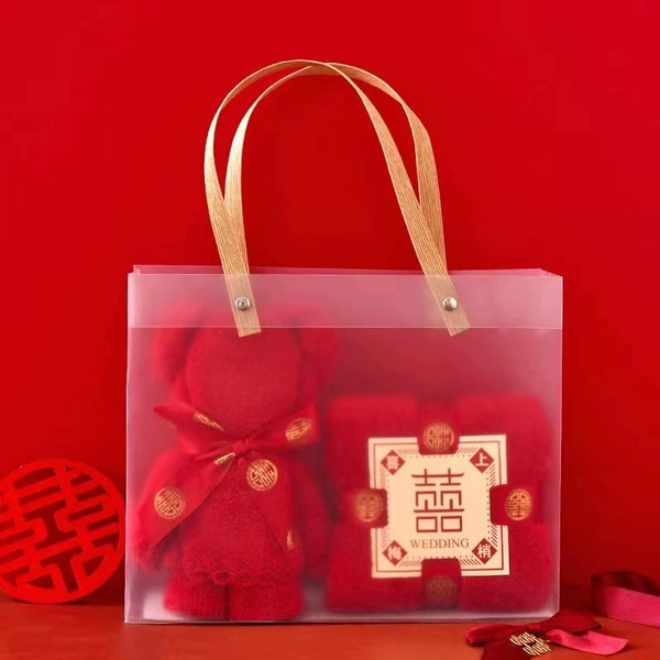 Towel, bag, pack, with little bears