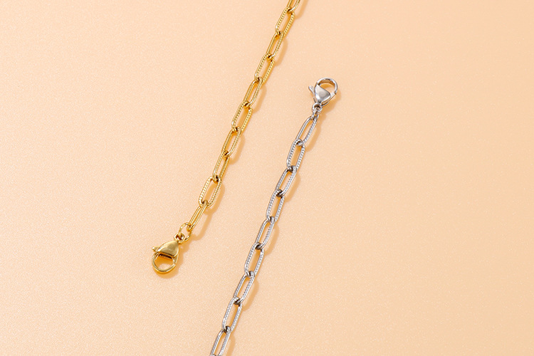 new fashion simple thick chain paper clip chain bracelet set wholesale nihaojewelry