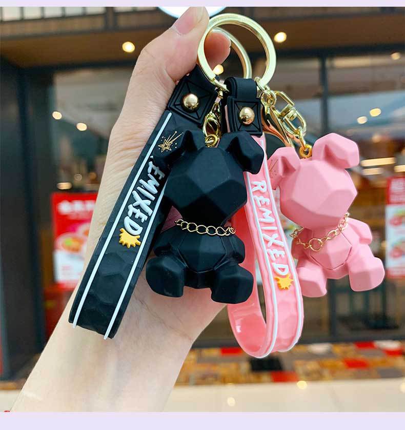 Cute Irregular Rabbit Alloy Resin Pvc Bag Pendant Keychain display picture 3