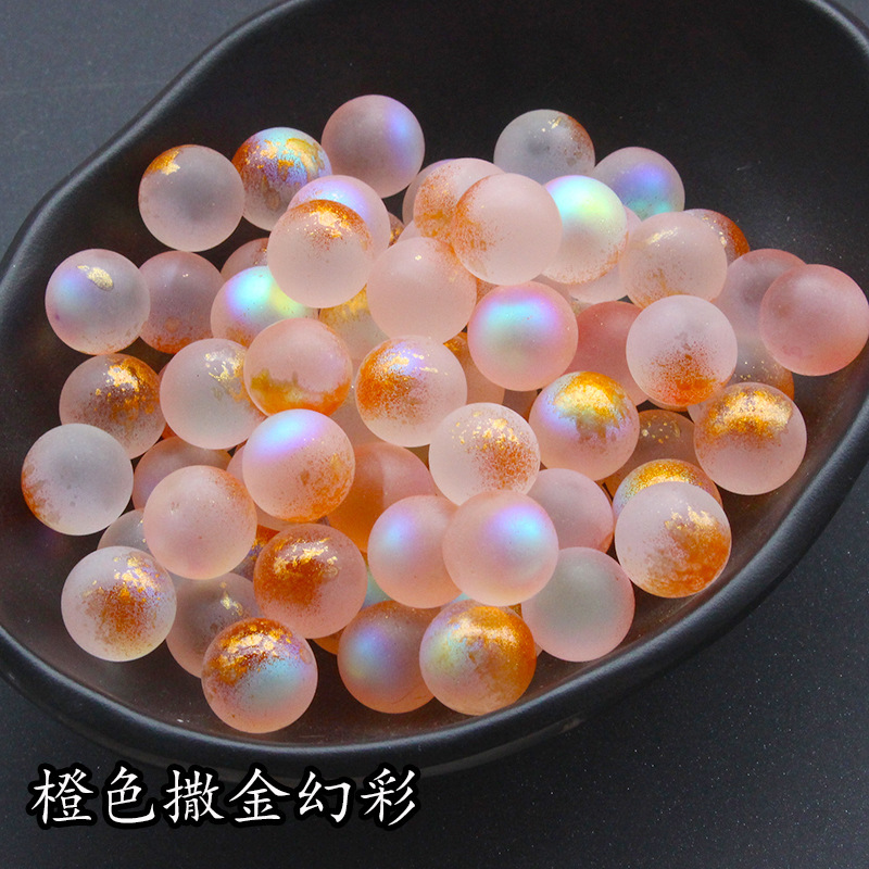 10本穴なし幻彩散金散珠12mmチェコ瑠璃珠ガラス玉DIY手作り材料|undefined