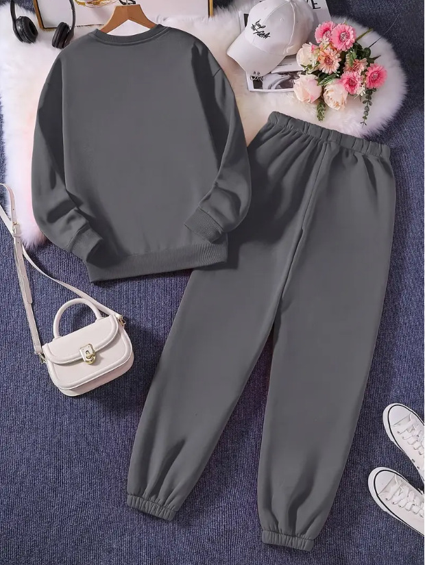 Women's Long Sleeved Heart Patterned Pant Set Casual Style_voghion.com