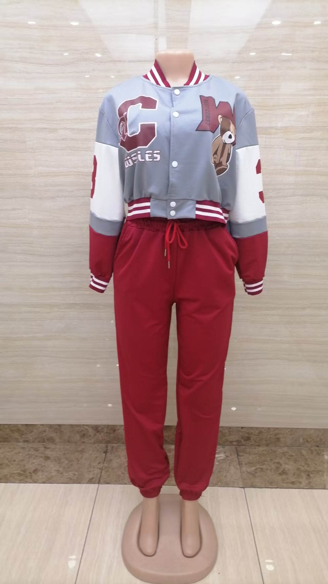 Completo da 3 pezzi con giacca da baseball di ispirazione africana alla moda (senza cappuccio): abbigliamento da strada elegante e versatile per uomo e donna_voghion.com
