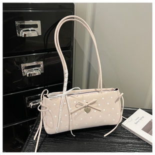 2026 new niche sweet floral baguette bag women's trendy fashion girly style bow armpit bag shoulder bag