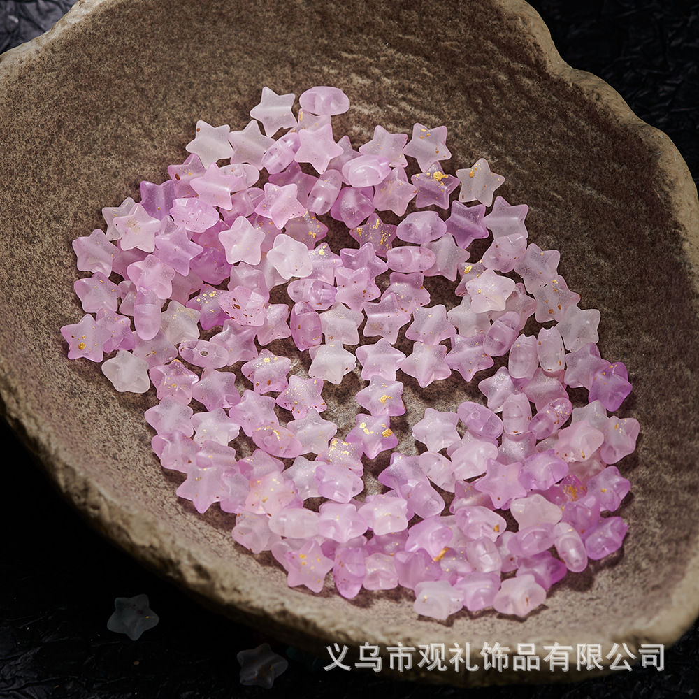 Foil de oro esmerilado estrella de pentaco de forma especial pulsera acrílica diy accesorios de cadena de cuentas de teléfono móvil cuentas sueltas