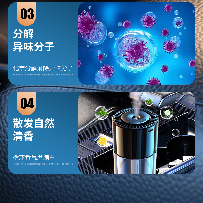 New product car perfume ornaments car aromatherapy automatic spray high-end car AI intelligent fragrance car interior accessories