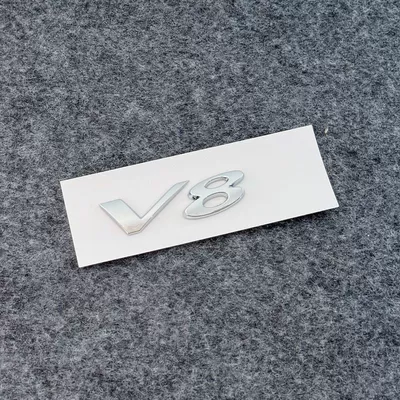 Car logo — for Jaguar letter emblem XJL - standard-v8-bright-silver