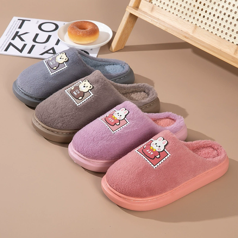 Demi-season keep warm non-slip fleece winter slippers for beloved platform, (Cross-border trading)