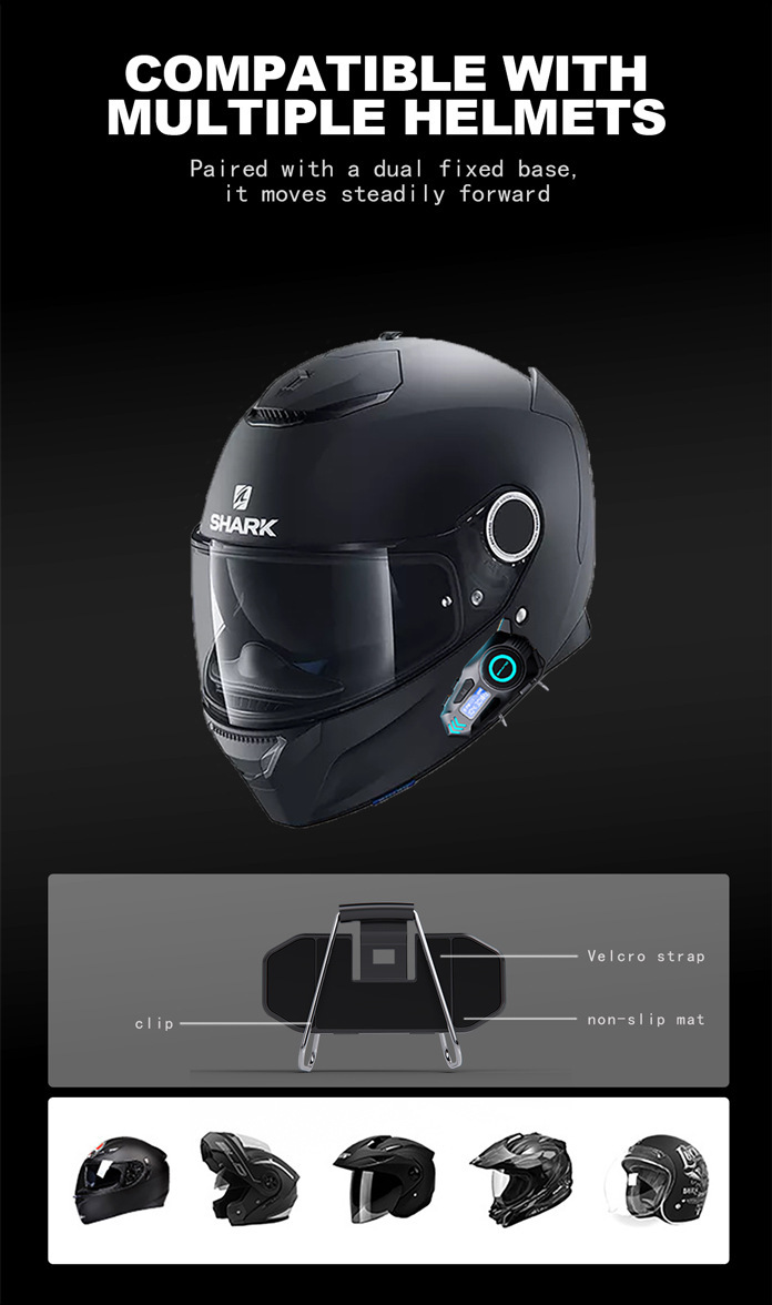 Cross-Border Helmet Bluetooth Headset K09 Real-Time Intercom 40mm Speaker Binaural Stereo Long Battery Life Low Latency