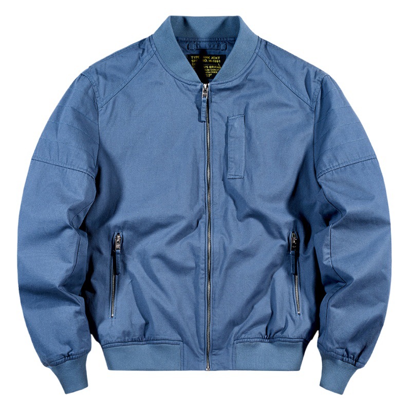 Cross-Border hombres nueva chaqueta de primavera y otoño chaqueta de piloto hombres más tamaño chaqueta de uniforme de béisbol puro algodón lavado