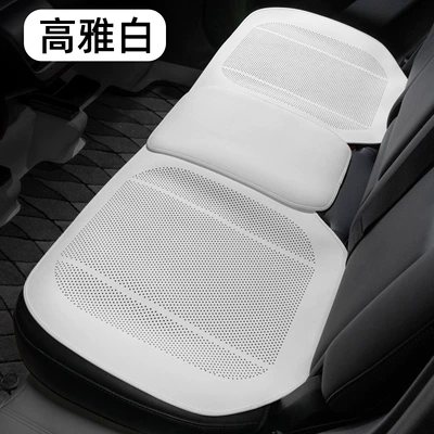 for business use, ideal for — Universal seat cover - lychee-patterned-half-cover-thin-cushion-elegant-white-rear-row-universal-model