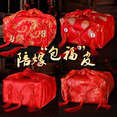 結婚の包みの皮の女性の付き添い用品の中国風の新婦の赤い錦織の包みの布の大きいサイズの包みのたらいの布の結婚祝い