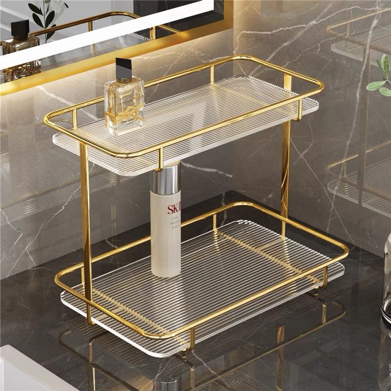 Cosmetics Storage Rack Bathroom Light Luxury Washstand Desktop Storage Dormitory Hotel Bathroom Storage Rack