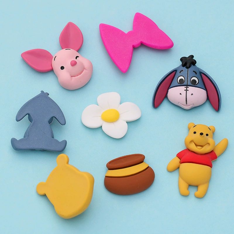 Cartoon cute pig head donkey Winnie the Pooh honey pot creamy gel phone case DIY handmade resin accessory