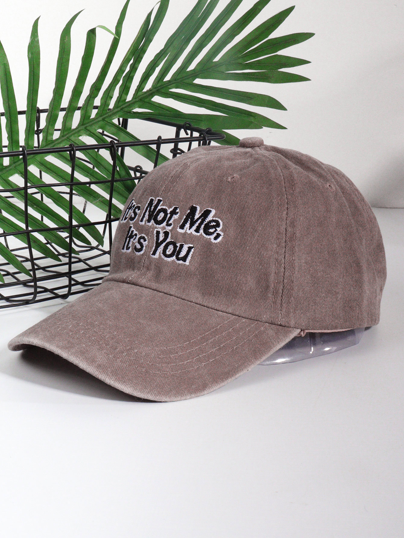 Unisex Cotton fashion It's Not Me embroidered baseball cap everything casual show face small flip_voghion.com