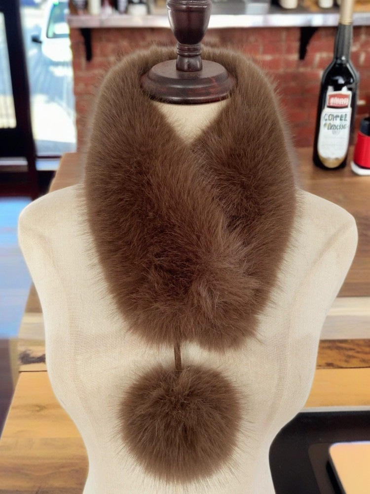 Bufanda Térmica de Piel Sintética de Zorro Peluche Térmico para Invierno