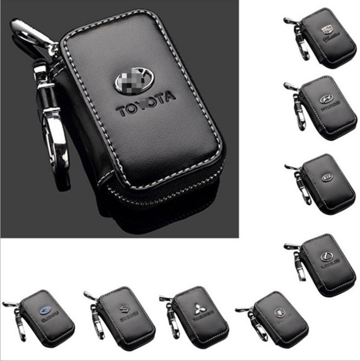 타오바오 자동차 키 백 슬라이딩 표면 스퀘어 자동차 키 백 걸이 허리 리모컨 보호 커버 도매