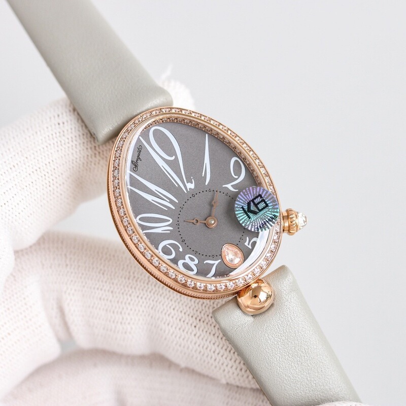 Oval-shaped women's watch, genuine leather, vintage automatic mechanical watch, waterproof, suitable for micro-business distribution, fashionable and trendy, goose-egg-shaped women's watch