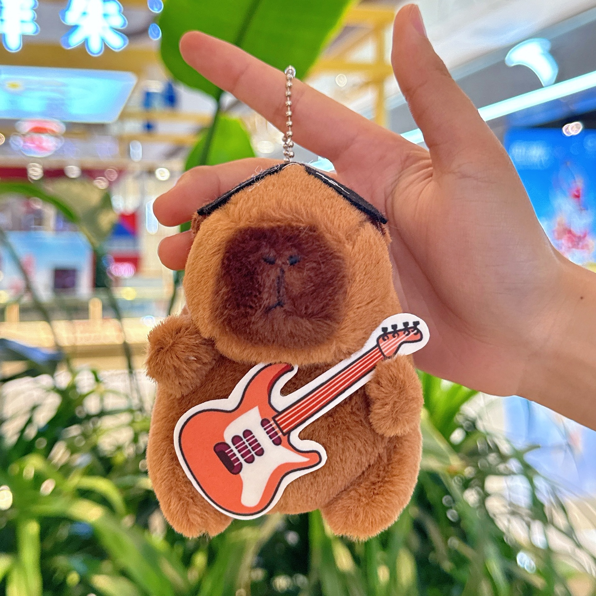 오렌지 기타 다크 브라운 카피바라 + 비드 체인