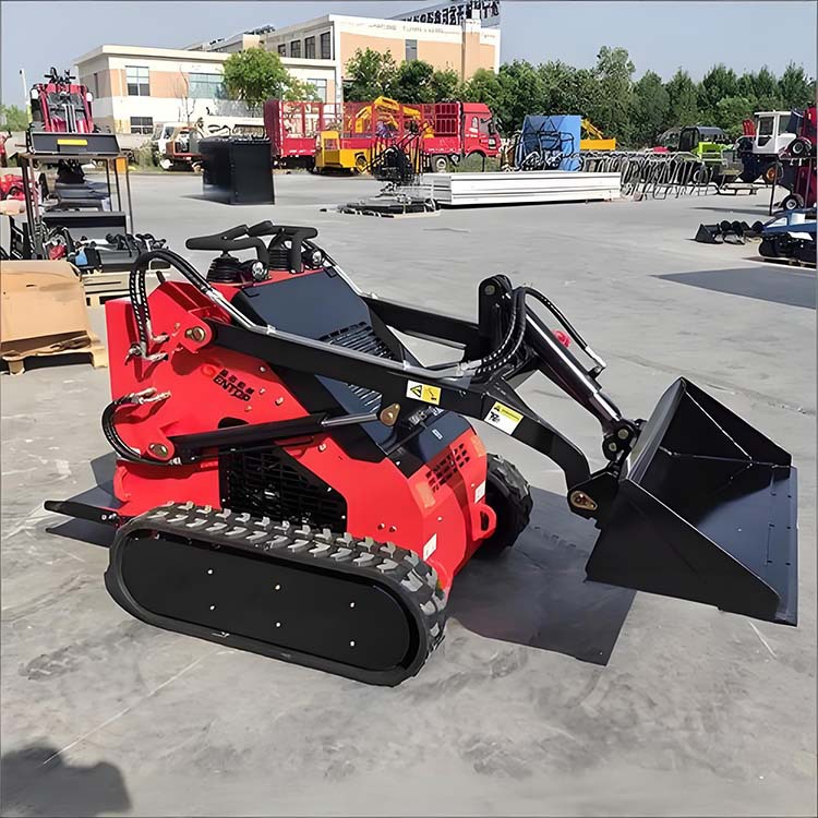 Mini cargador deslizante de orugas para limpieza de sitios de demolición de edificios multifuncional carretilla elevadora de cuatro tracciones image 1